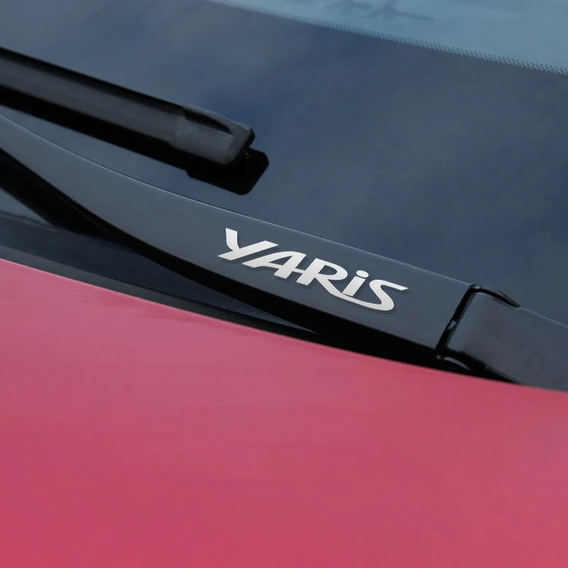 Car Window Wiper Stickers Metal Emblem Car Logo Sticker for Toyota Yaris Auto Decor Accessories
