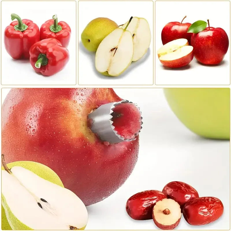Multi-Fruit Corer, Stainless Steel for Apples, Pears, Oranges, with Hanging Hole, Easy Grip Handle, Professional Kitchen Tool