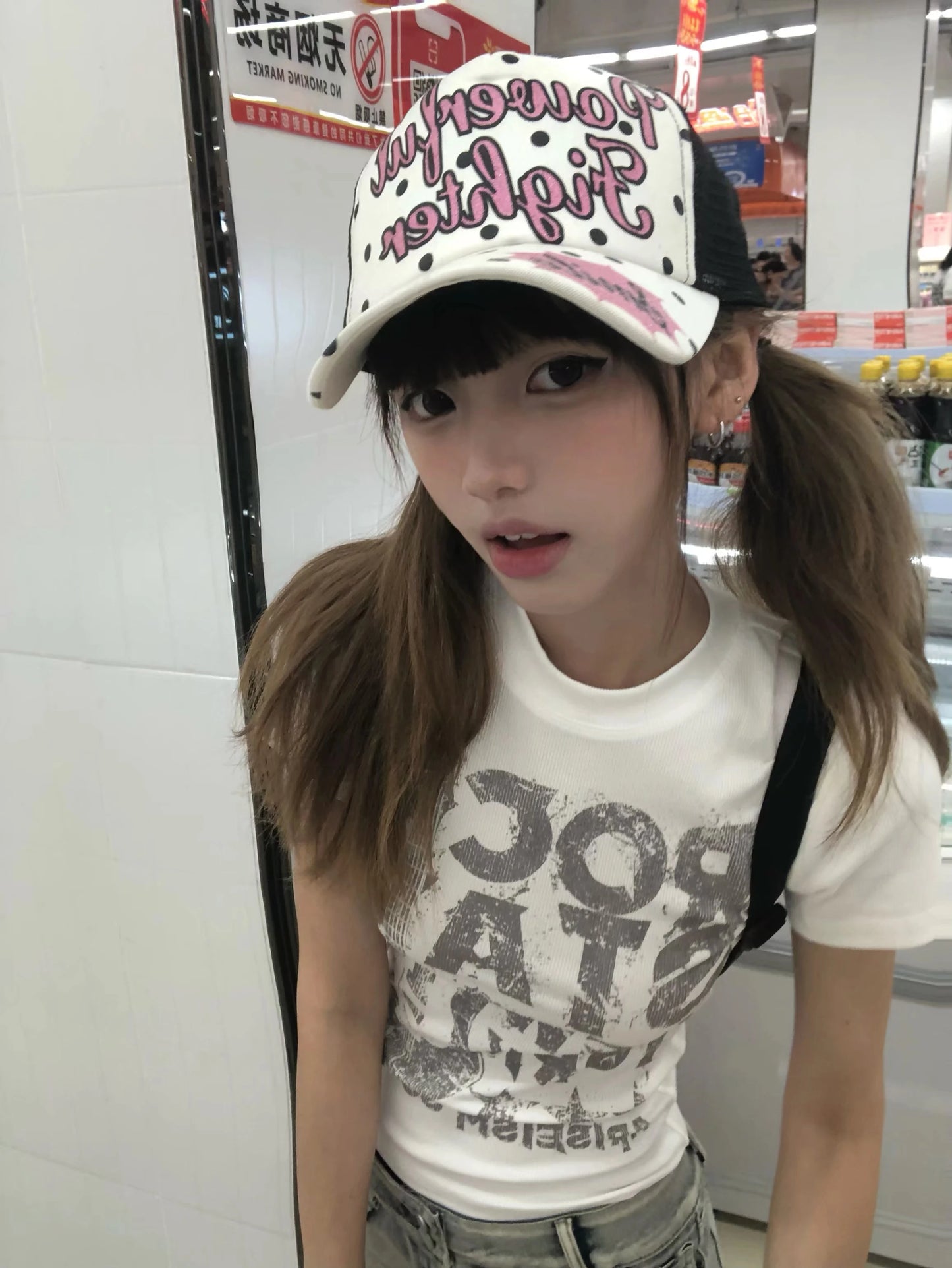 Karrram Japanese Y2k Letter Print T-shirt 2000s Style Short Sleeve Crop Top Vintage Harajuku Ribbed Tee Shirt American Retro 90s