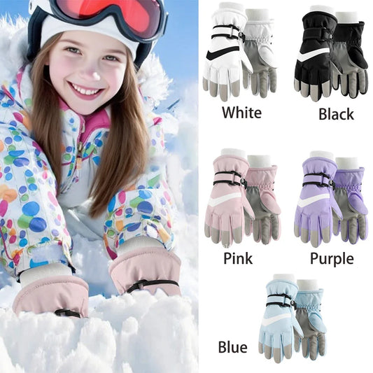 Kids Heavy-Duty Ski Gloves - Windproof Winter Sports Gloves