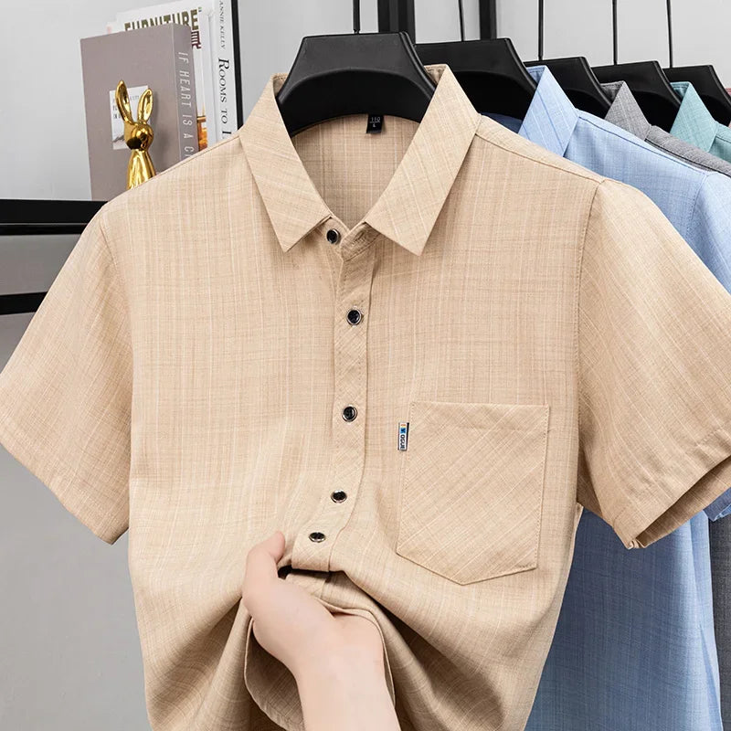 Men's Casual Short-Sleeve Shirt - Soft Wrinkle-Resistant, Travel