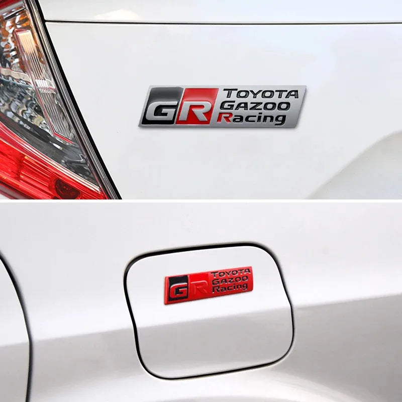 3D Metal GR Logo Car Emblem Stickers Decor Rear Tail Body Decals For Toyota GR Sport Yaris Corolla Hilux Supra C-HR Accessories