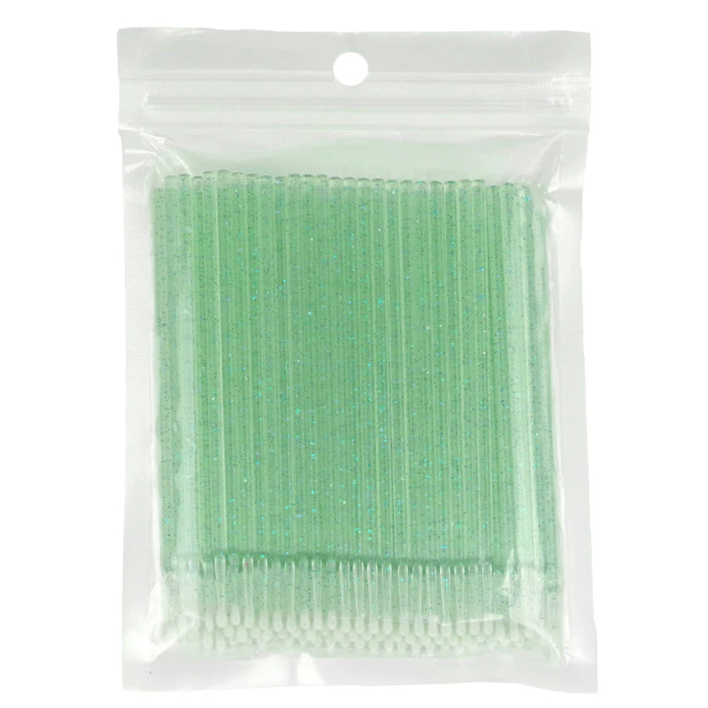 MMAlto 100pcs Eyelash Cleaning Microbrushes – Micro Cotton Swab Makeup Remover & Lash Extension Cleaning Tool | 14 Colors