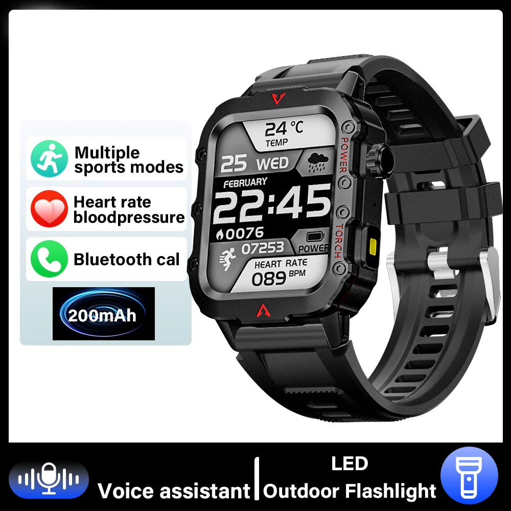 G.L Wear 2026 New Sports Smart Watch Bluetooth Talk LED Flashlight Multi-function Outdoor Sports Smart Watch for Men Women