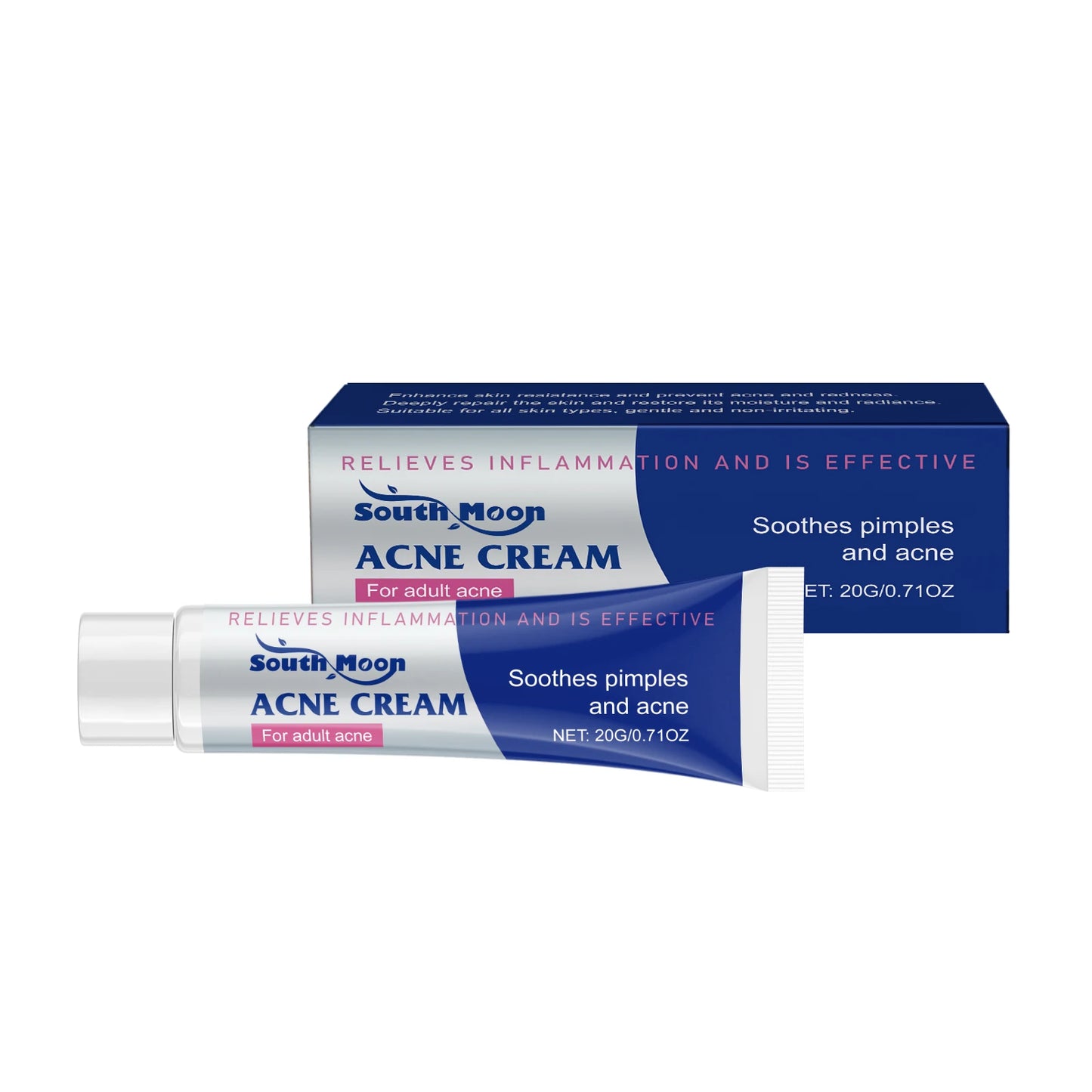 South Moon Anti Acne Cream Oil Control Repair Pimple Spot Remove Acne Mark Cleaning Refreshing Moisturize Skin Pore Shrink Cream
