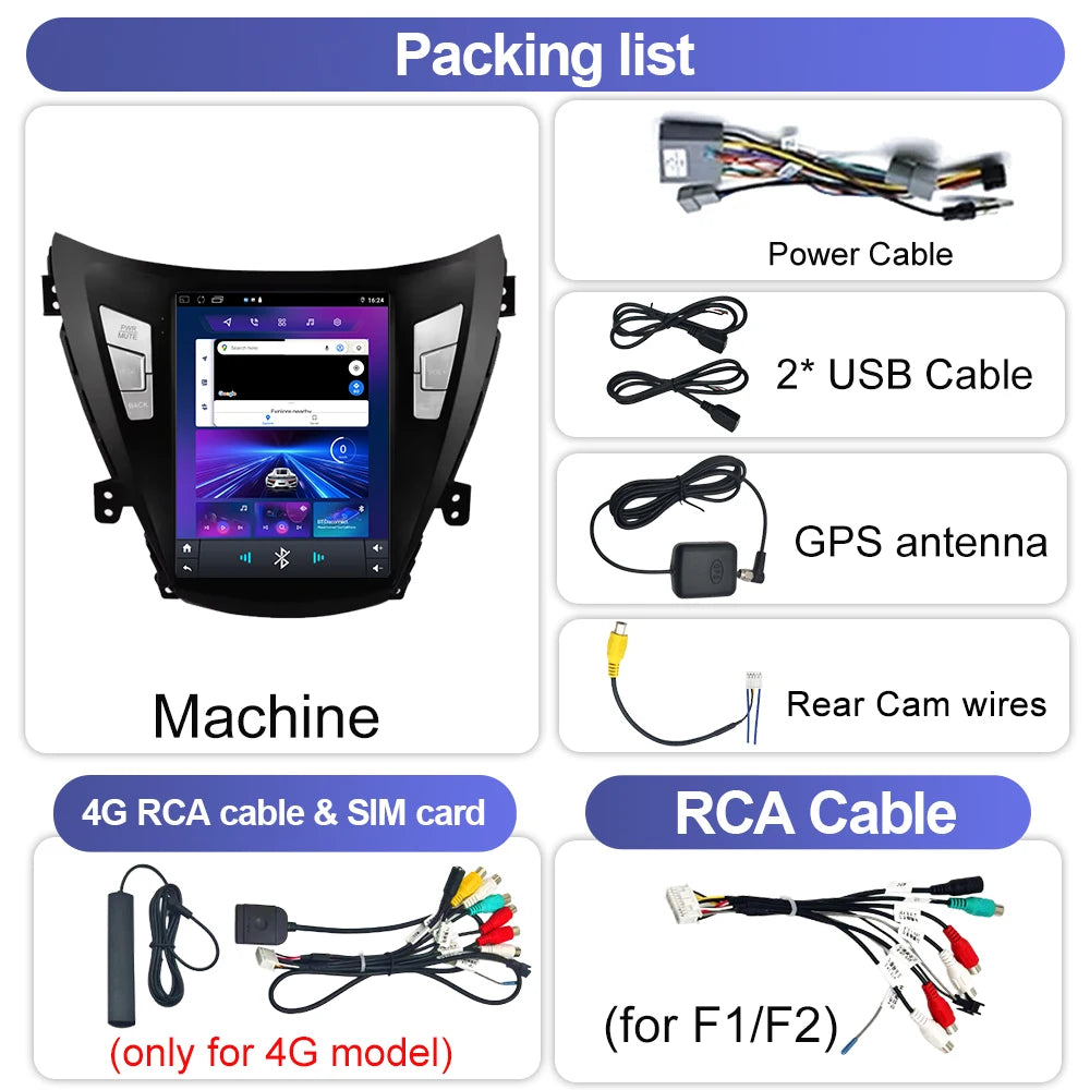 9.7" Car Stereo with Apple CarPlay & Android Auto, Compatible with Hyundai Elantra 5 (2011-2016)