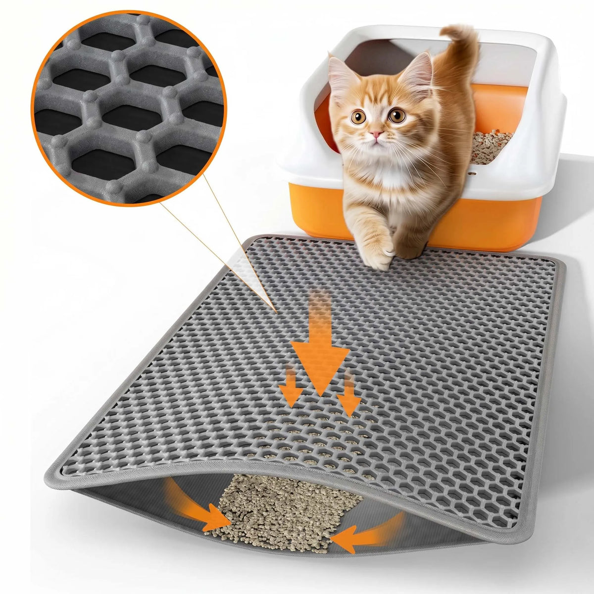 Waterproof Cat Litter Mat - Double Layer EVA Clean Pad – photo 6