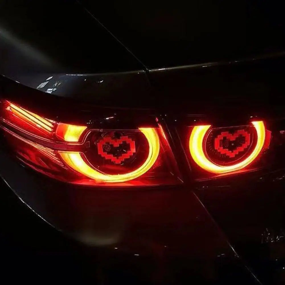 Pixel Heart Car Sticker - 6-Bit Love Decal for Window Headlight Taillight, Waterproof Vinyl Decoration to Personalize Your Car