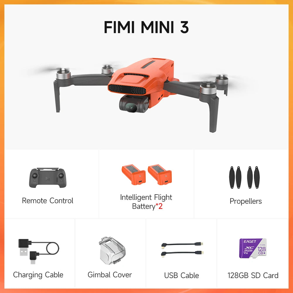 FIMI MINI 3 new drone 4K 60fps 9km range 3-axis Gimbal 249g Ultralight AI Super Night Video design smart tracking mini pro drone