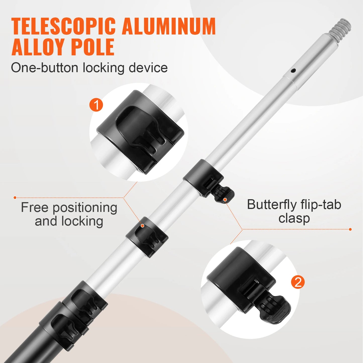 SucceBuy Manual Pole Saw – Extendable Tree Pruner with Sharp Steel Blade & Lightweight Aluminum Handle