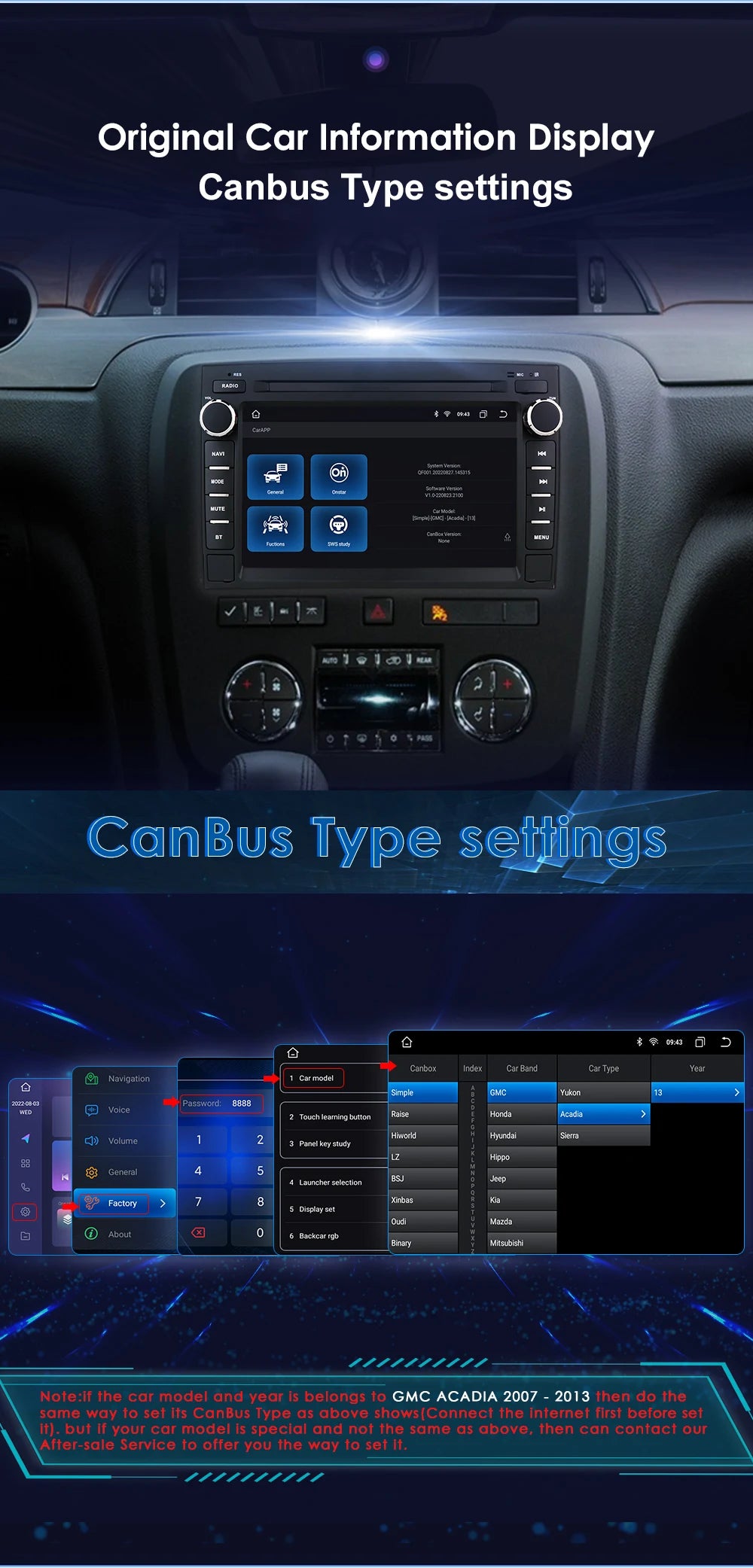 7" Android Car Stereo with GPS & Bluetooth — Chevrolet Silverado, Impala, Traverse & GMC Sierra