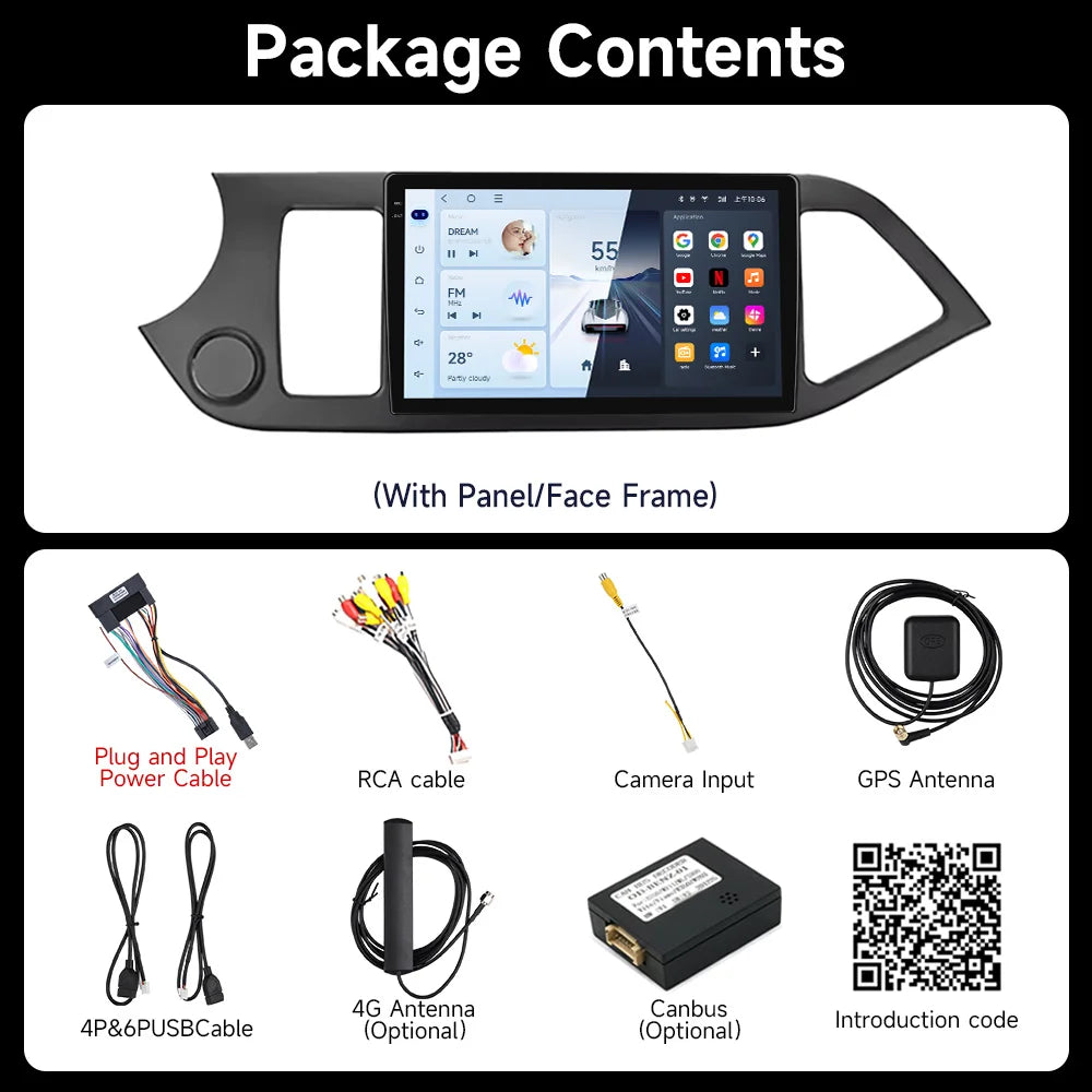 JIUYIN Android 15 Carplay Car Radio Multimidia Video Player For KIA PICANTO Morning 2011-2017 Navigation GPS IPS Head Unit