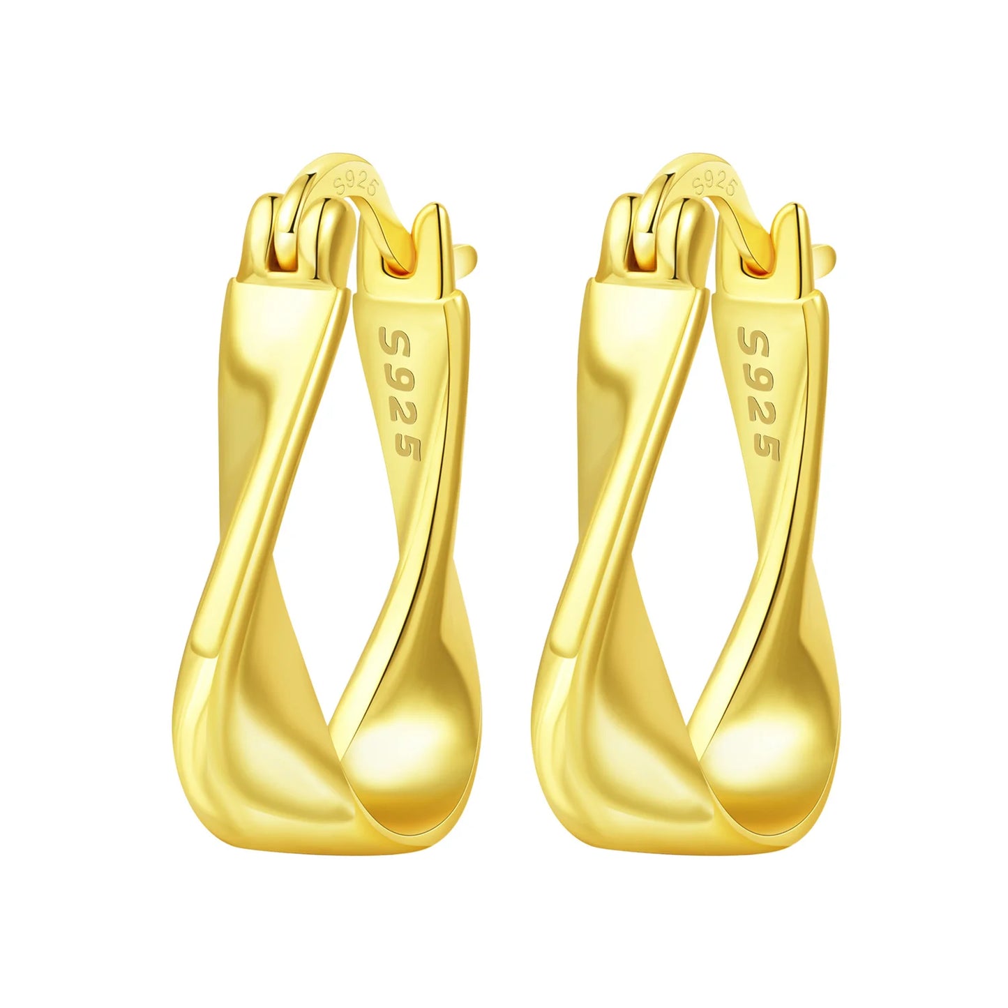 Original 2026 S925 Sterling Silver Zircon 18K Gold Lining Vintage Hoop Earrings for Women Birthday Party Wedding Gift Jewellery
