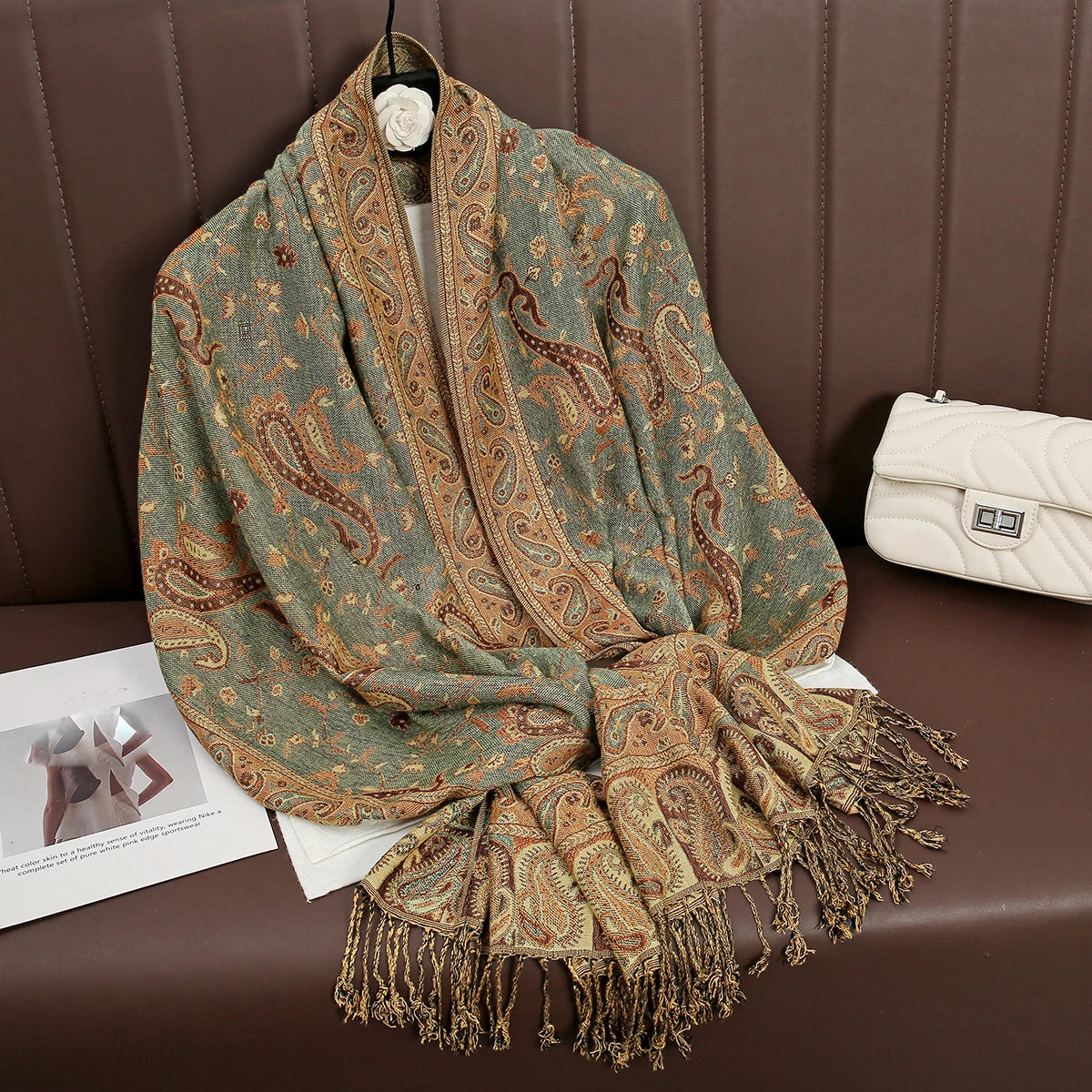 Women's Printed Pashmina Shawl, Soft Winter Scarf