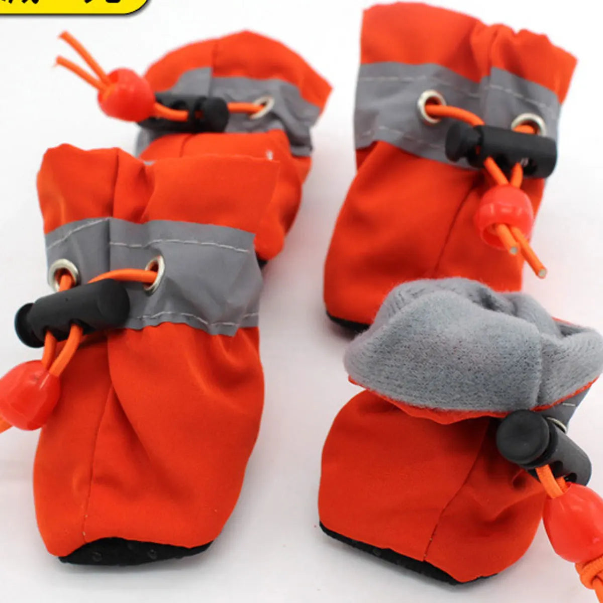Fleece Dog Snow Booties - Reflective Anti-Slip Pet Winter Shoes - photo 8