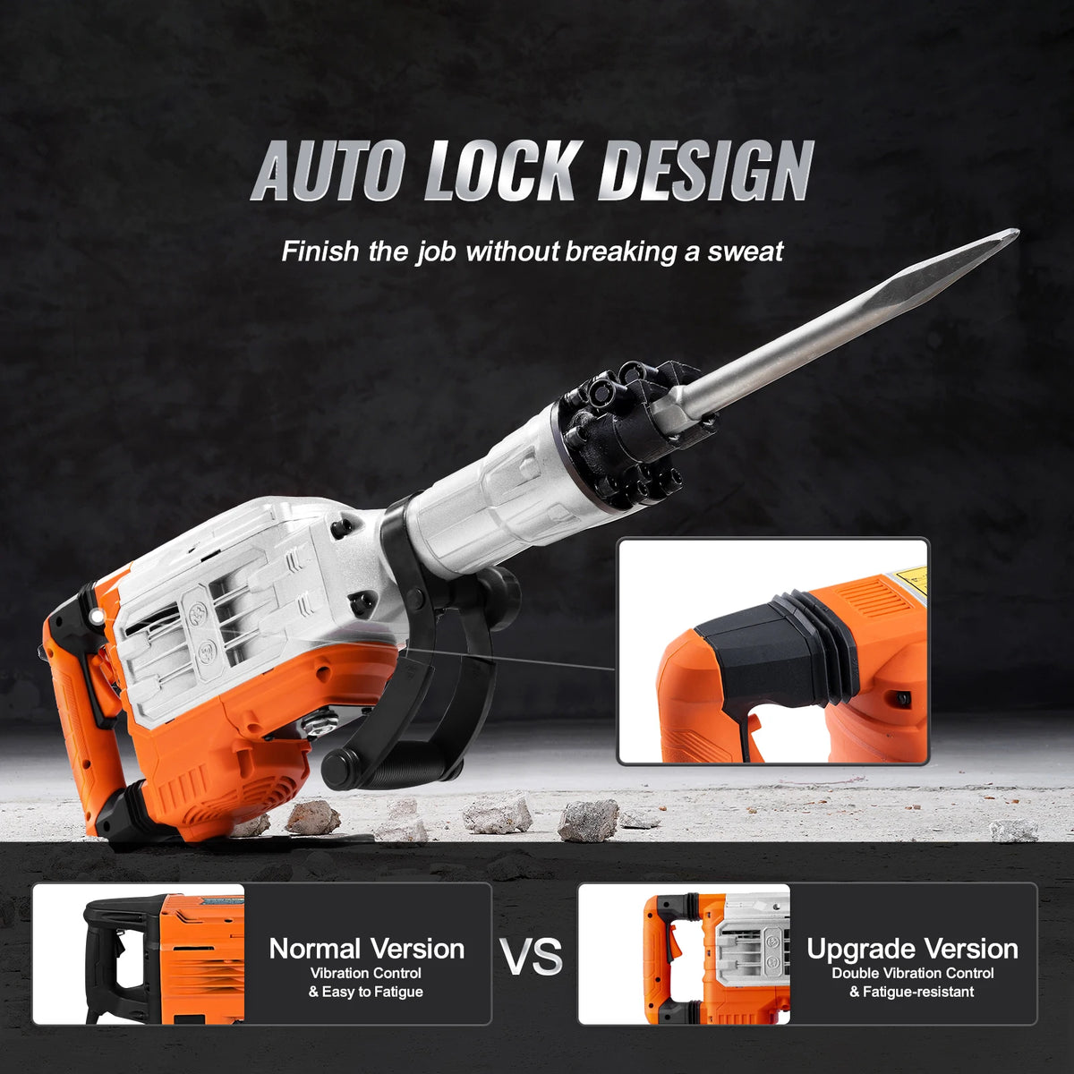 Demolition Jack Hammer 3500W Concrete Breaker with 4 Chisels