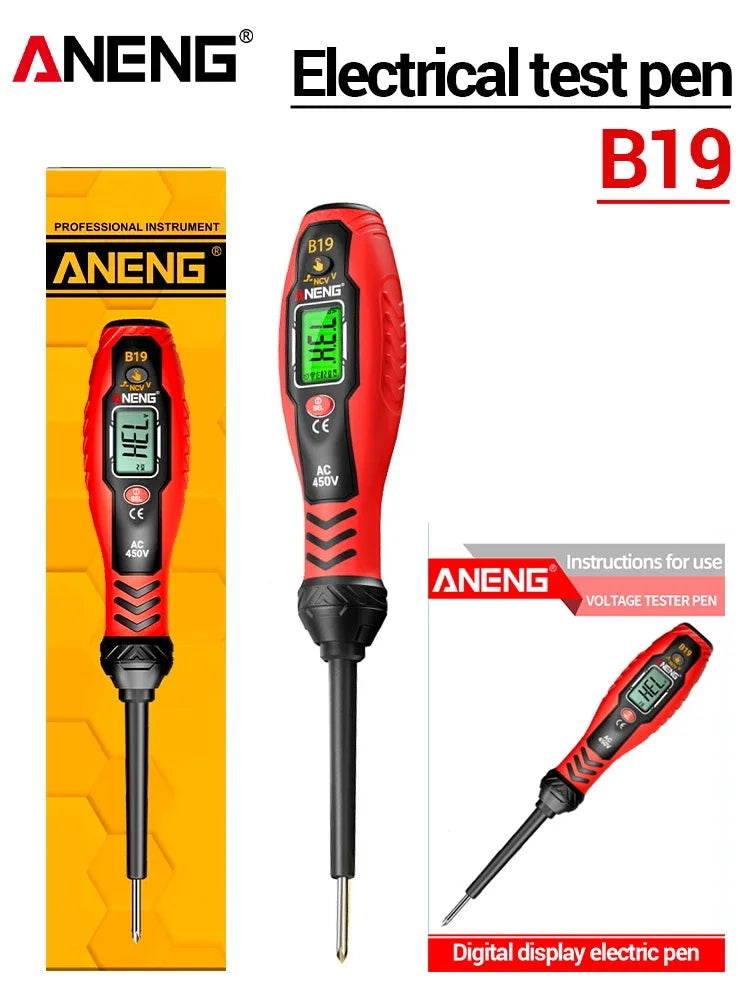 ANENG B19 Cross/flat Screwdriver Pen Small Handheld Test Pencil Non-contact Detection 30-1000V Voltage Buzzer Breakpoint Finder