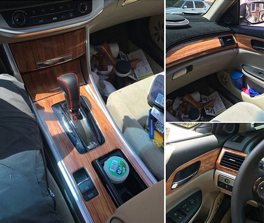 Wood Vinyl Wrap Film Car Sticker Interior Furniture Bubble Free Self Adhesive Wooden Textured Grain Decorative Film Cabinet