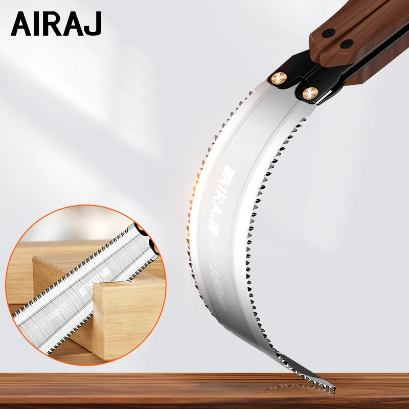 AIRAJ Double-Sided Folding Saw — Anti-Slip Pruning & Camping Hand Saw