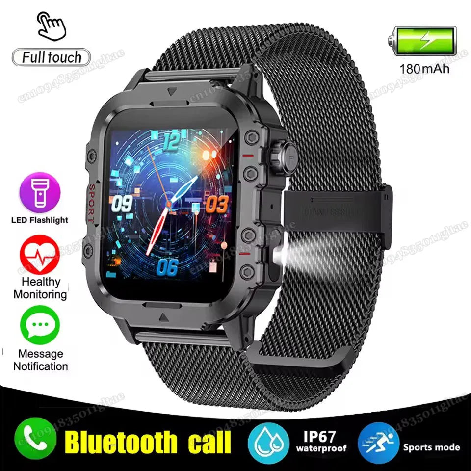 2026 Military Smart Watch – IP68 5ATM, 1.81" AMOLED, Bluetooth Call & Outdoor Fitness Tracker | Men