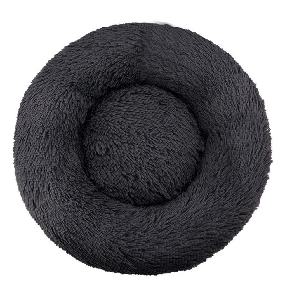 Round Plush Dog Bed - Warm Tie-Dye Nest Bed, 70-90cm - photo 8