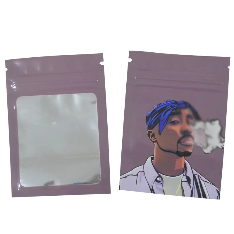 7x10cm Smell Proof Aluminum Foil Zip Lock Mylar Bags Clear Window Candy Powder Food Plastic Package Bag Small Flat Pouches