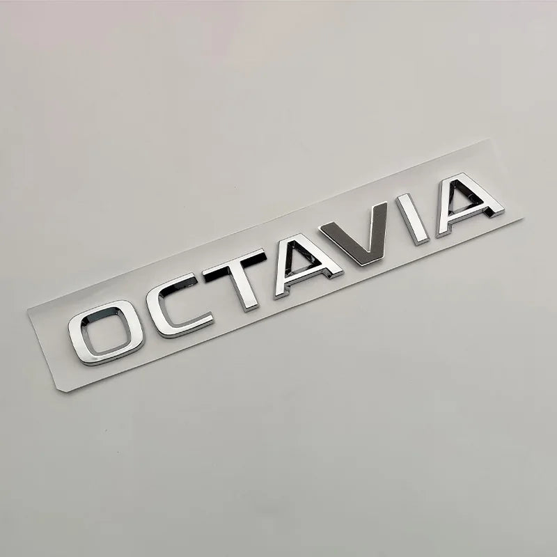 3D ABS Chrome Black Logo Octavia Emblem Letters Car Rear Trunk Badge Octavia 1 2 3 4 A5 A7 MK3 Octavia Sticker Accessories