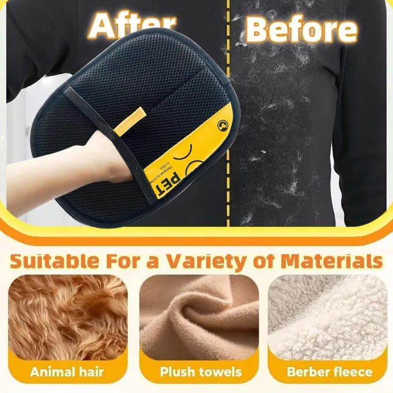 Two-Way Electrostatic Pet Hair Removal Glove – Static Brush for Cat & Dog Fur on Clothes & Furniture | 1–2 Pack