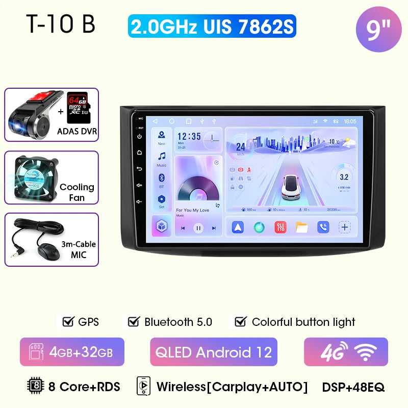 JMCQ Car Radio For Chevrolet Aveo 2006 2007 2008 2009 2010 2011 2012 2din Android12 Carplay Multimidia Video Player Head Unit