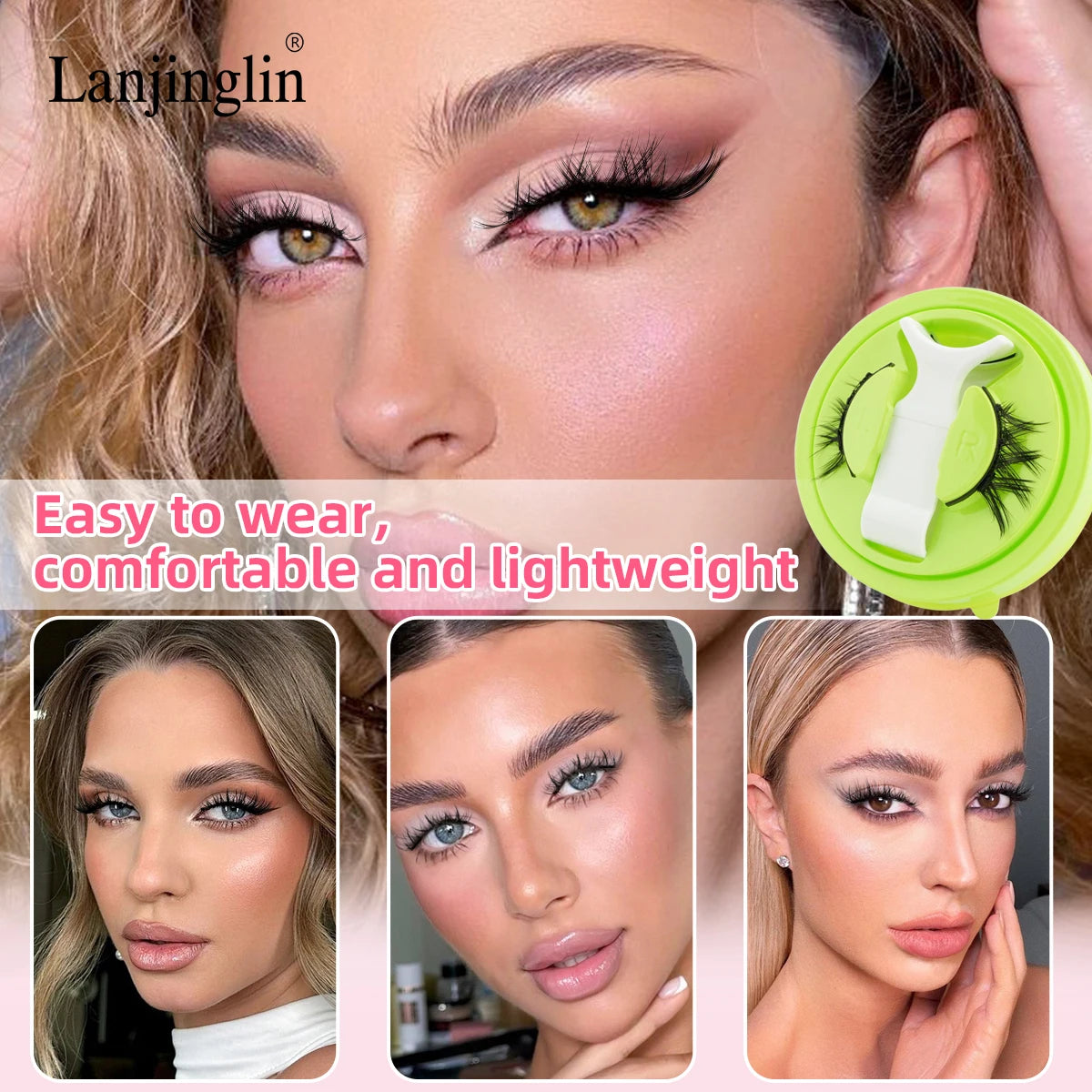 3D Magnetic Eyelashes with Tweezer – Reusable No-Glue False Lashes