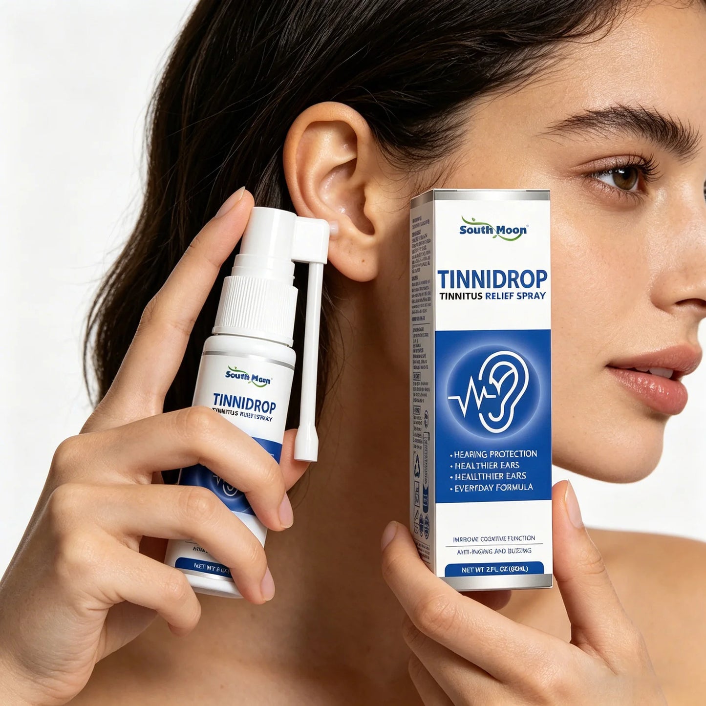 South Moon Tinnidrop Spray Hearing Protection Earwax Cleaning Itchy Earache Relief Ear Health Care Tinnitus Relief Spray 60ml