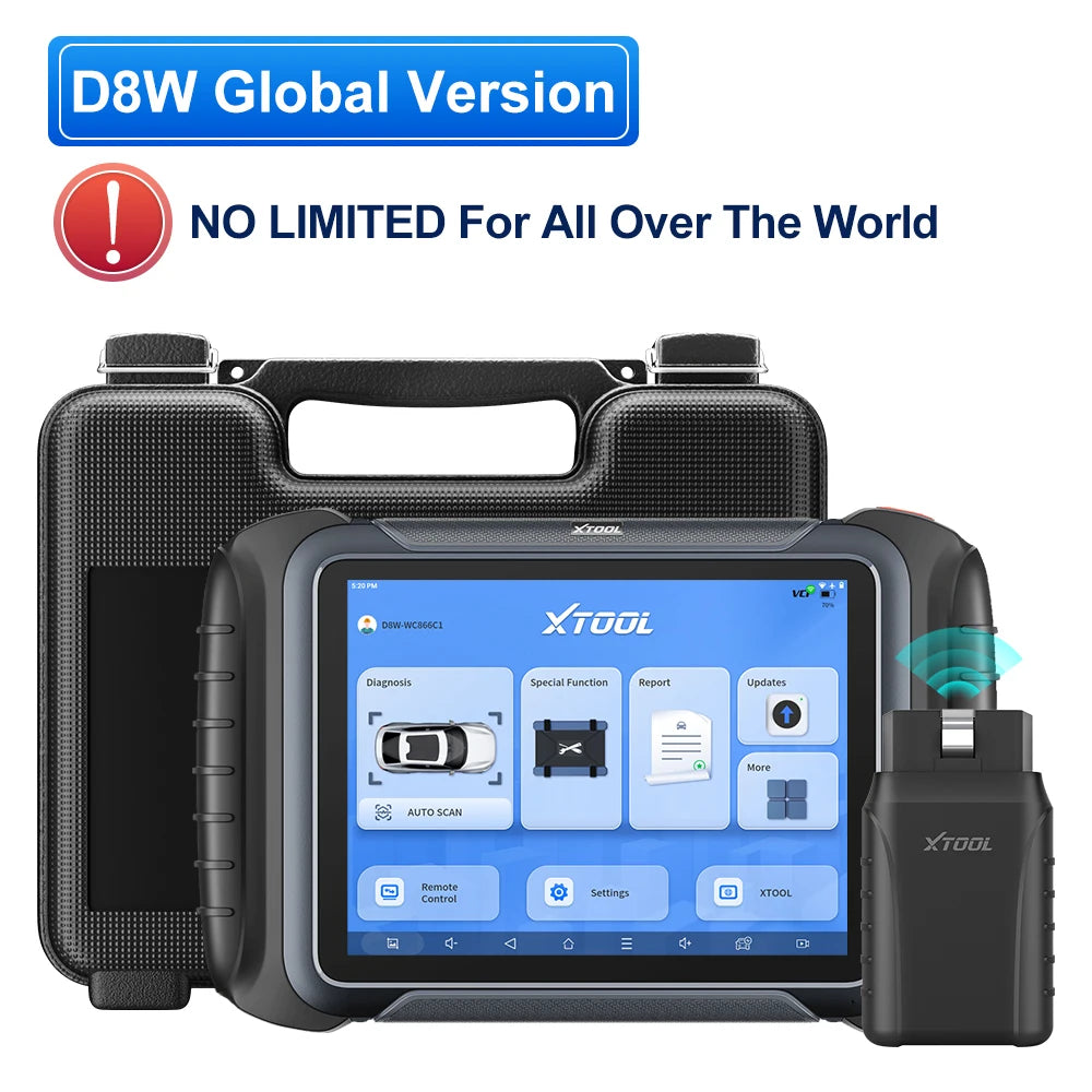 XTOOL D8W Bluetooth Diagnostic Tool Automotive Scanner ECU Coding Key Programming Topology Map 42+ Reset Service CANFD DOIP