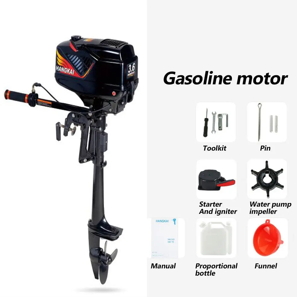 Water Cooled Two-Stroke 3.6HP Petrol Inflatable Fishing Kayak Boats Outboard Motor Assault Boat Canoeing Marine Engine Motors