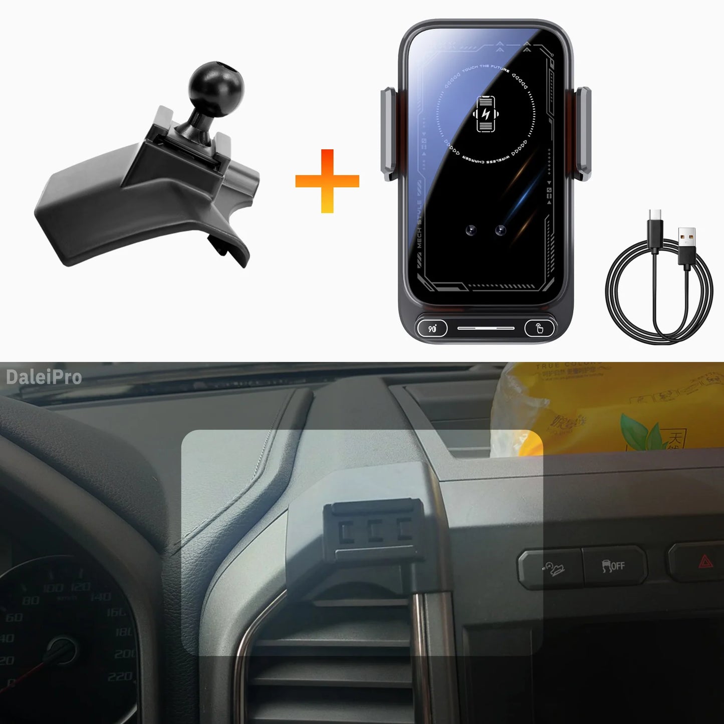 Magnetic Phone Mount with Wireless Charging for Ford F-150 Raptor 2019–2020