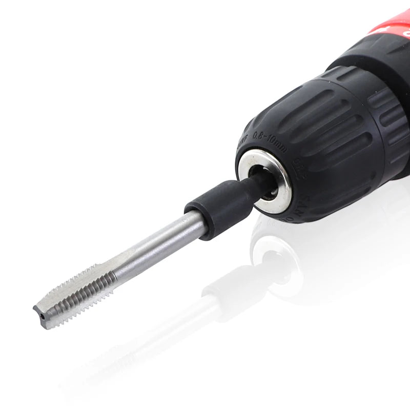 6pcs Tap Die Socket Adapter 1/4 '' Hex Shank Machine Screw Metric Plug Threading Tool for Electric Drill M4 M5 M6 M8 M10 M12