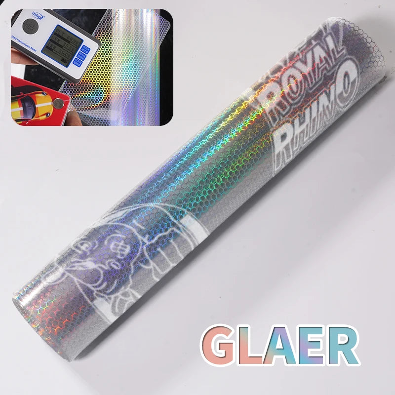 Car Motorcycle Vinyl Wrap Foil Laser Honeycomb Headlights Taillight Tint Film Modify color changing stickers Car styling