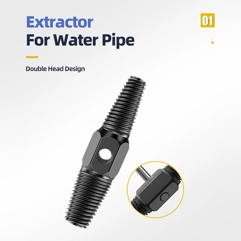 TOOLEYE Double Head Screw Extractor Drill Bits Set Damaged Water Pipe Broken Bolt Screws Remover Tools Valve Thread Repair Taps