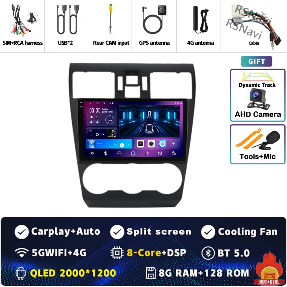 Android 16 For Subaru Forester WRX XV 2012 - 2018 2K QLED Stereo Car Radio Multimedia Video Player GPS 4G CarPlay