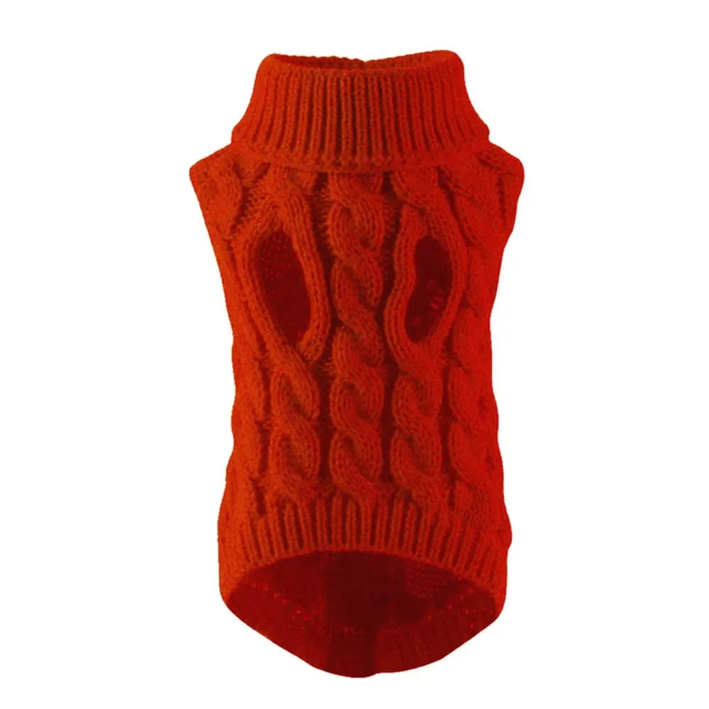 Open Front Turtleneck Dog Sweater - Easy-Wear Soft Knit for Cold Days