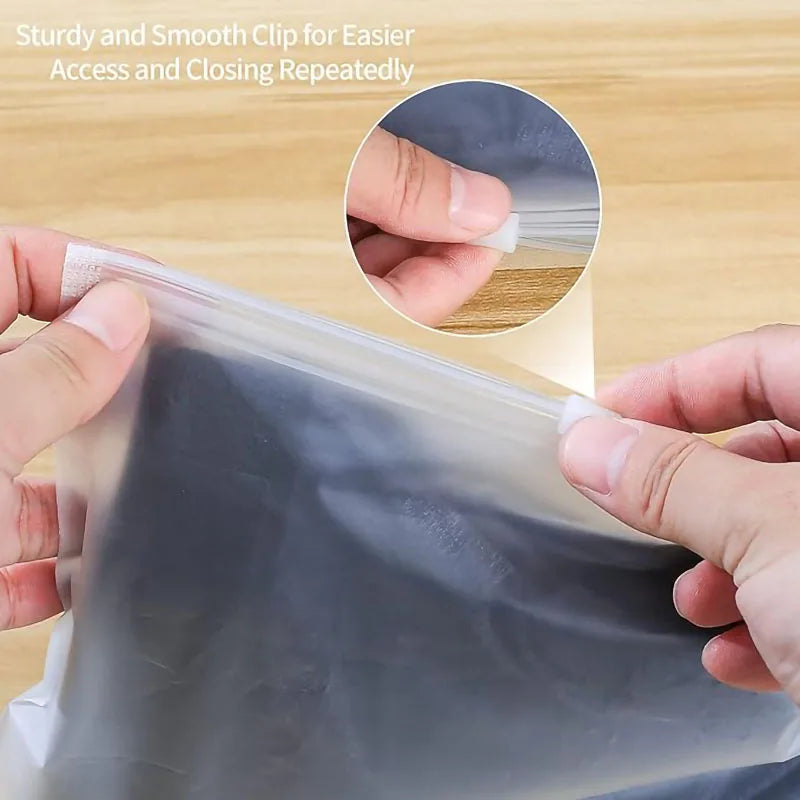 10PCS Travel Frosted Ziplock Bag PE Storage Bag Plastic Zipper EVA Translucent Bag Ziplock Bag Waterproof Packaging Bag