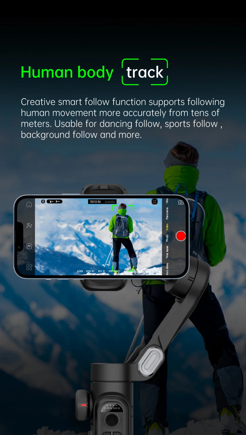 AOCHUAN 3-Axis Handheld Gimbal Stabilizer SmartXE for Smartphone for iPhone Android AI Face Tracking Tk Vlog