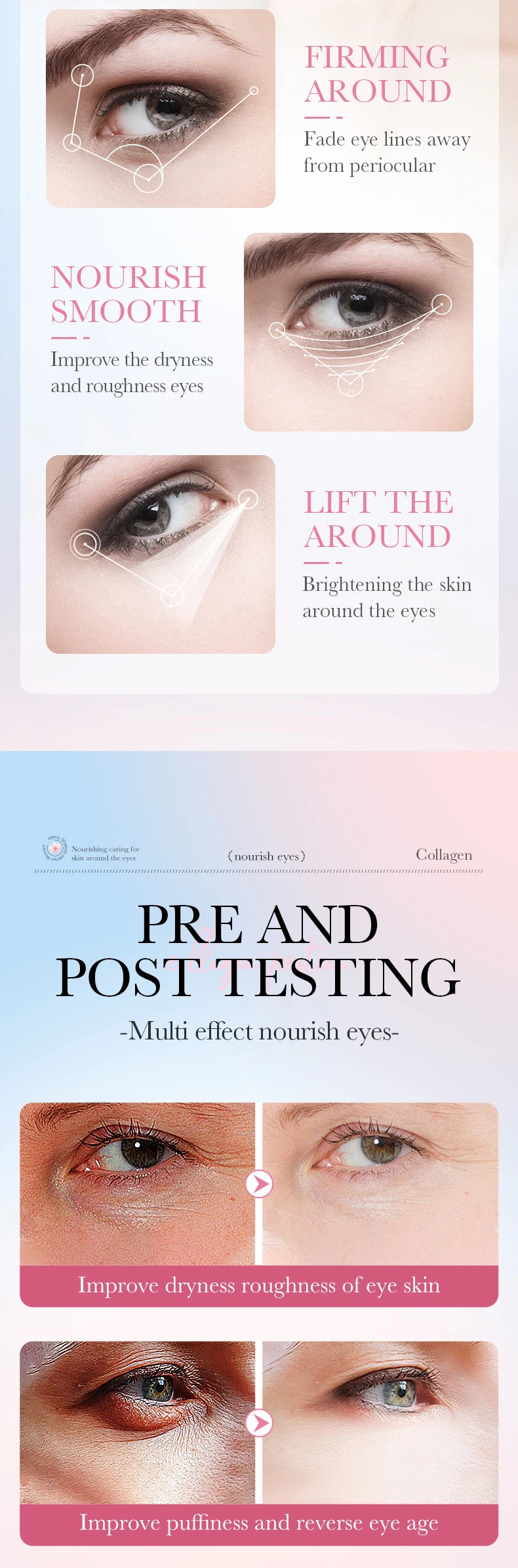 SADOER Sakura Eye Cream Anti Dark Circles Wrinkles Moisturizing Hydrating Anti-aging Creams Eyes Skin Care