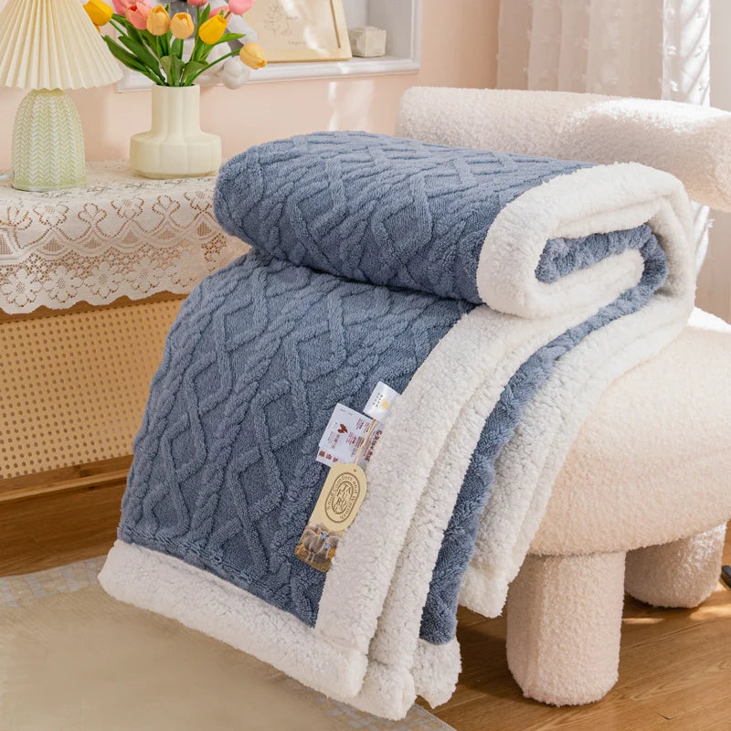 Cozy Coral Fleece Winter Throw Blanket - Soft & Plush