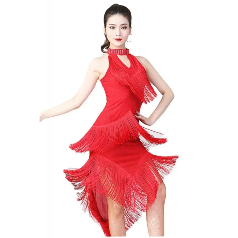 Fringe tassel Latin dance dress for women