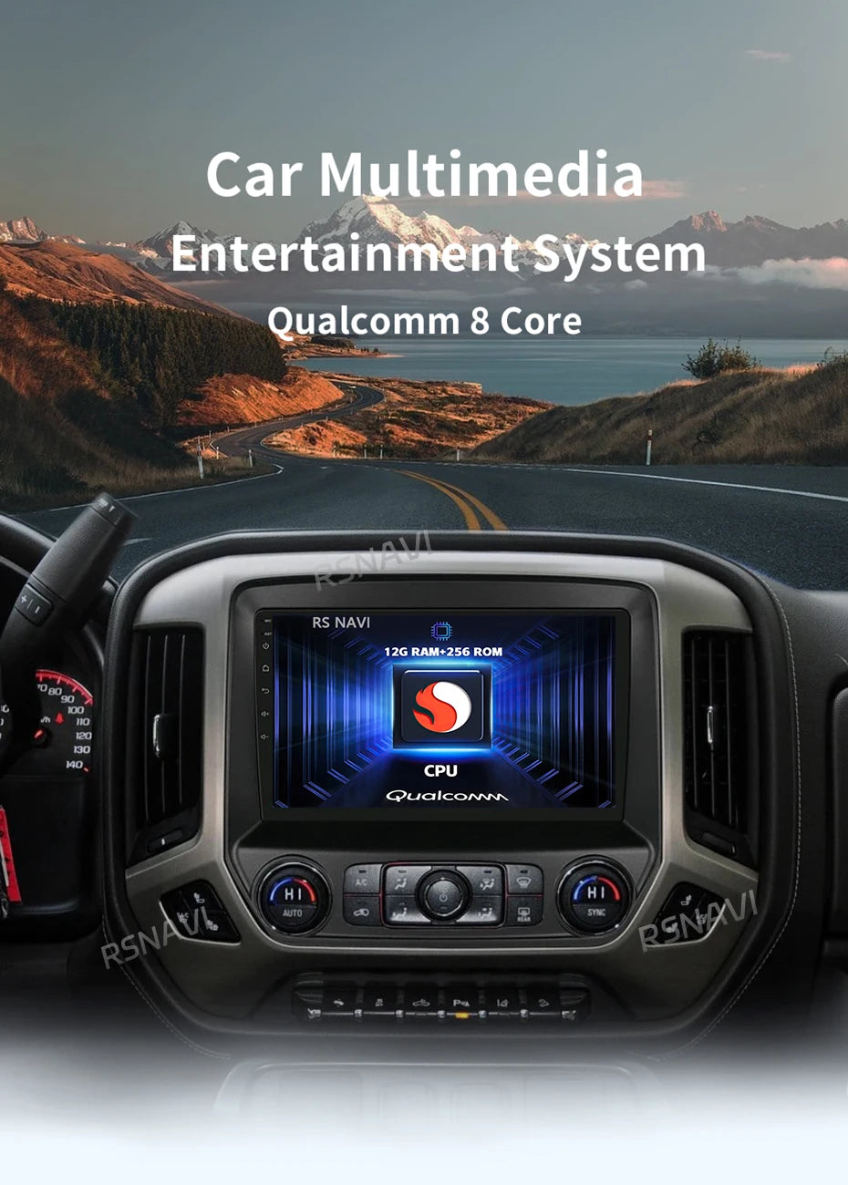 Android 16 Carplay Auto Car Radio Multimedia Player For Chevrolet Silverado 3 GMTK2 2013 - 2019 E53 X5 M5 Wireless BT Snapdragon