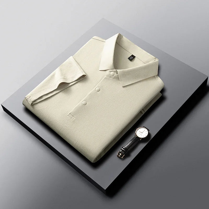 Men's Splice Mesh Polo - Relaxed Fit, Half-Button Breathable