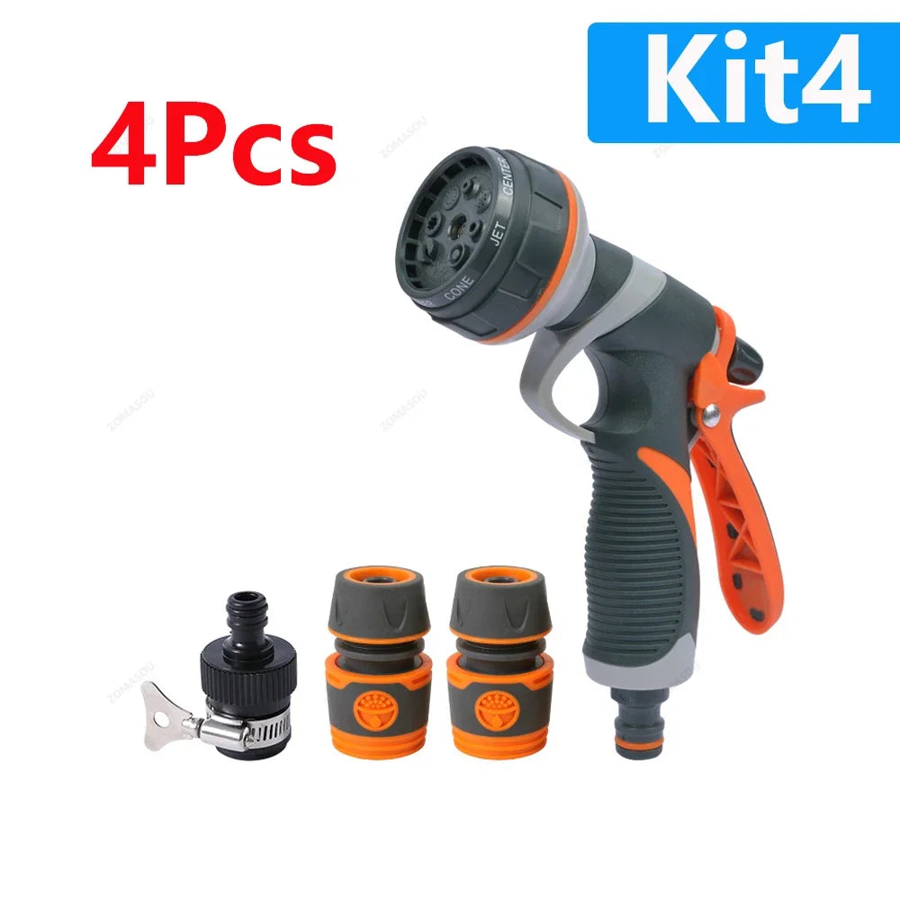 8-Mode High-Pressure Garden Watering Gun — Adjustable Sprayer Nozzle Kit