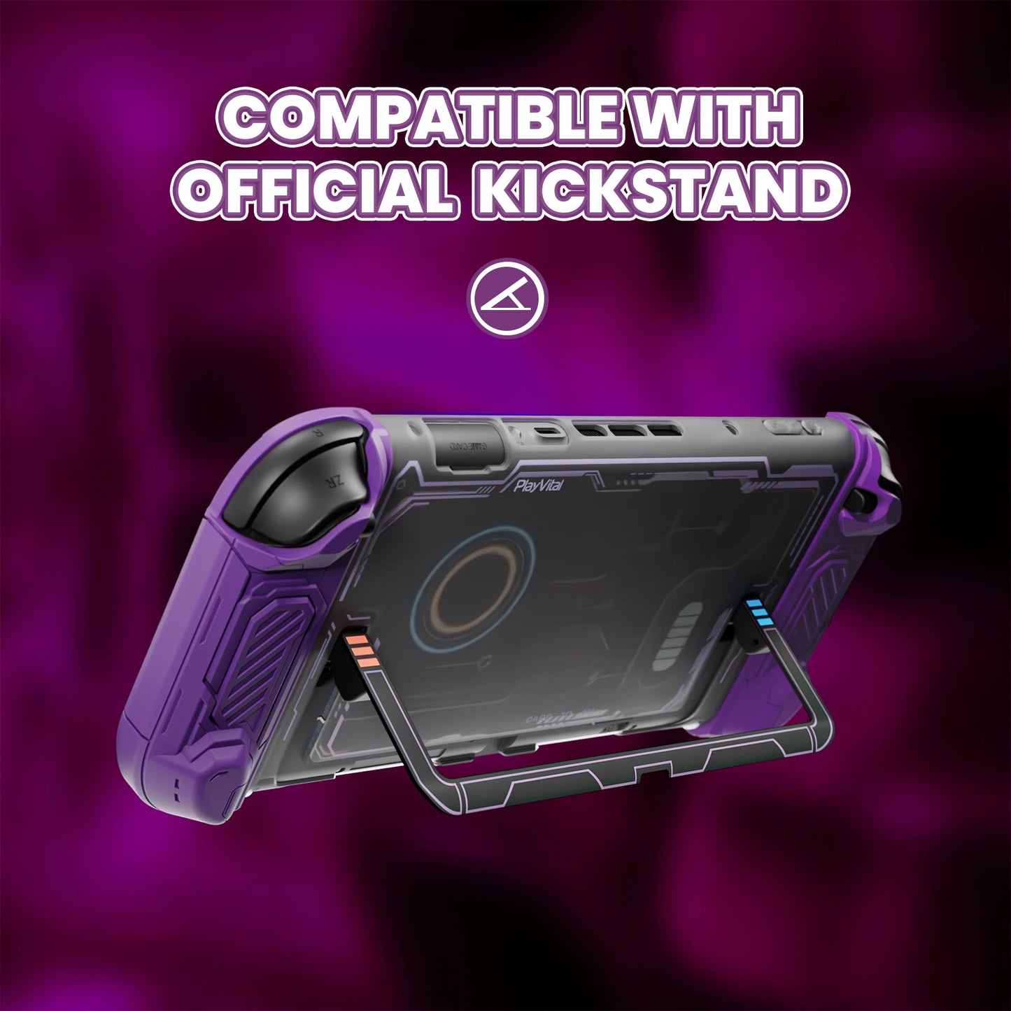 PlayVital Protective Case for Nintendo Switch 2, Stellar Mecha Ergonomic Anti-slip Silicone Grip Cover, Dockable Hard Case Shell