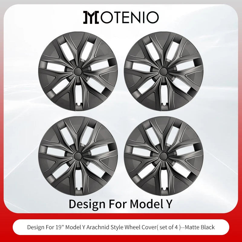 4pcs for Tesla Model Y2020-2024 19 inch Arachnid Web Hub Caps Car Hub Caps Full Rim Covers Replacement Wheel Cover Accessories