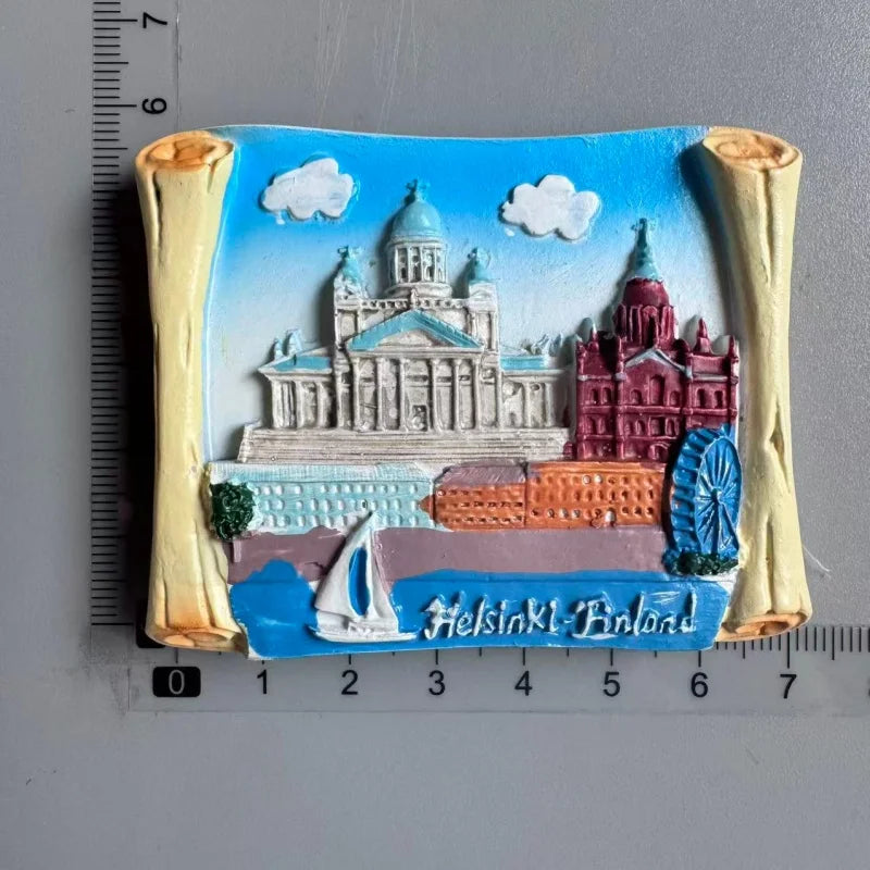 Finland Tourist Souvenir Fridge Magnets Helsinki Bengtskar Turku Cathedral Suomi Lapland Aurora Moose Finnish Reindeer HomeDecor